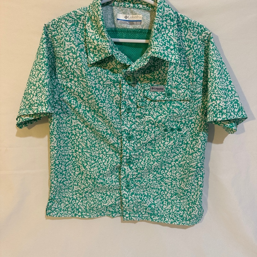 Columbia Green Boys Fishing Shirt